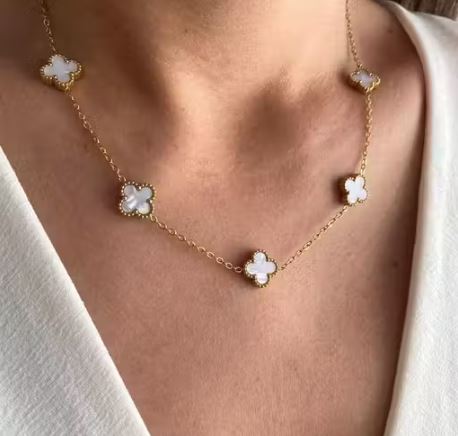 Gold Clover Motif Pendant Set for Women | Minimal Design | Anti-Tarnish Stainless Steel Jewellery