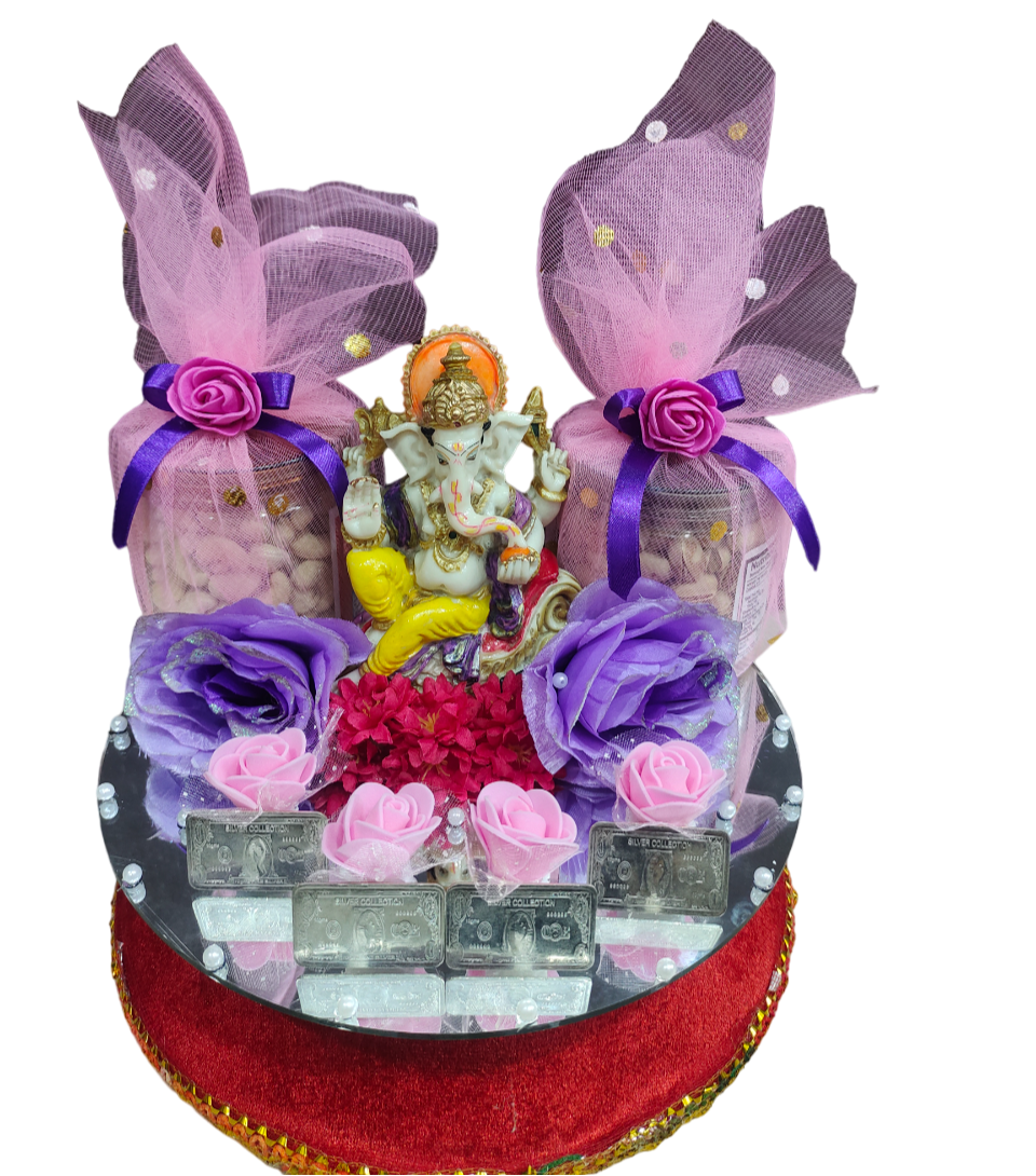 Elegant Anniversary Hamper with Lord Ganesha Idol