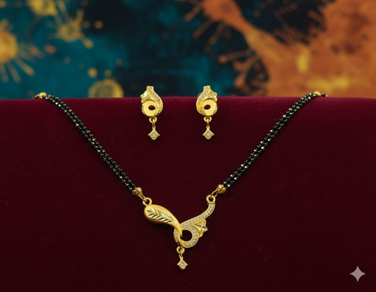 Gold Plated Mangalsutra Set for Women | Elegant Pendant Design | Anti-Tarnish Stainless Steel Jewelry