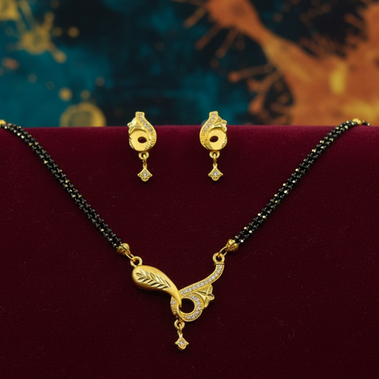 Gold Plated Mangalsutra Set Anti-Tarnish Water Proof Daily Wear