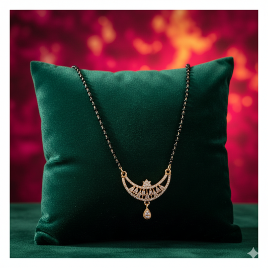 Elegant Rose Gold Mangalsutra for Women | CZ Stone Pendant | Anti-Tarnish Stainless Steel | Daily & Party Wear