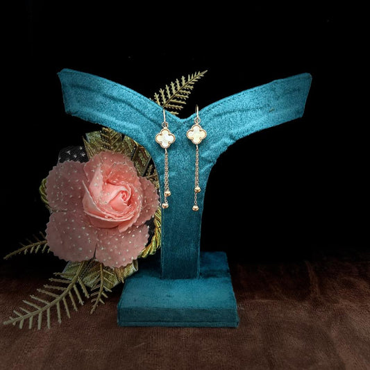 Rose Gold Clover Dangle Earrings for Women | Anti-Tarnish Stainless Steel Jewelry