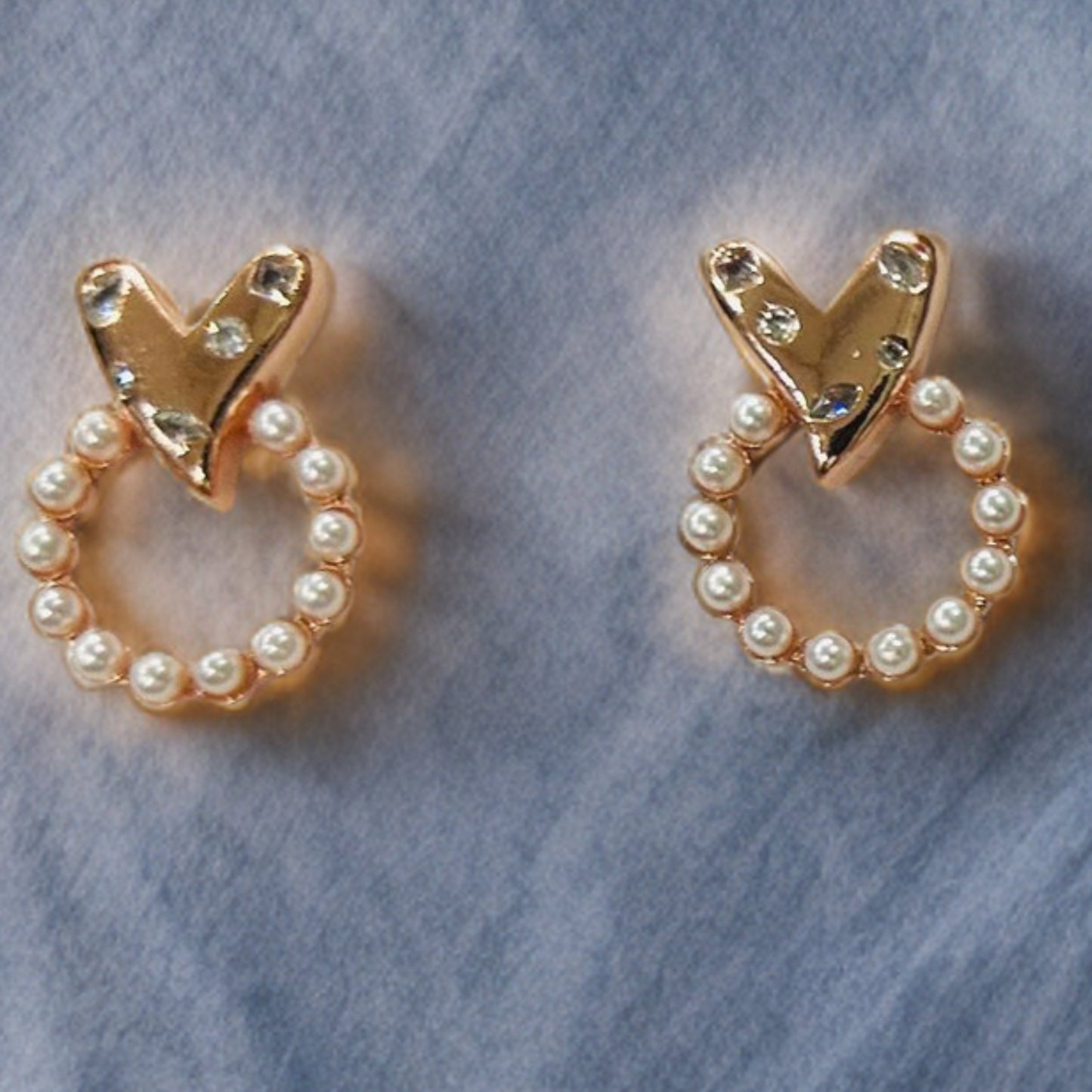 Rose Gold Heart & Pearl Hoop Earrings for Women | Anti-Tarnish Stainless Steel Jewelry