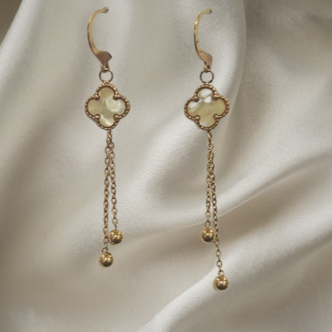 Rose Gold Clover Dangle Earrings for Women | Anti-Tarnish Stainless Steel Jewelry