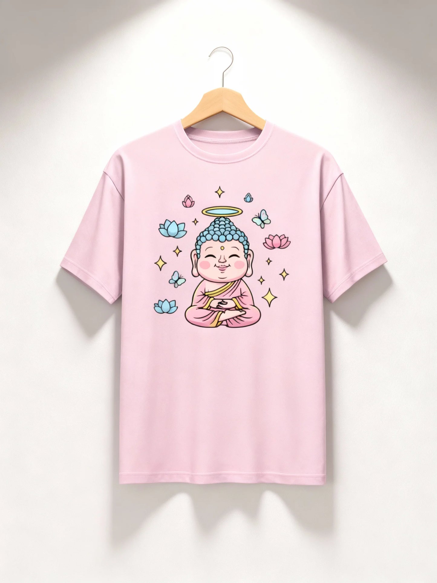 Trendy Women’s Buddha & Peace Graphic T-Shirt – Stylish Casual Wear Classic Crew T-Shirt