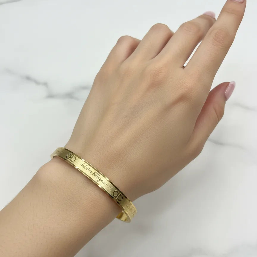 Gold Engraved Bangle Bracelet for Women | Sleek Design | Anti-Tarnish Stainless Steel Jewelry