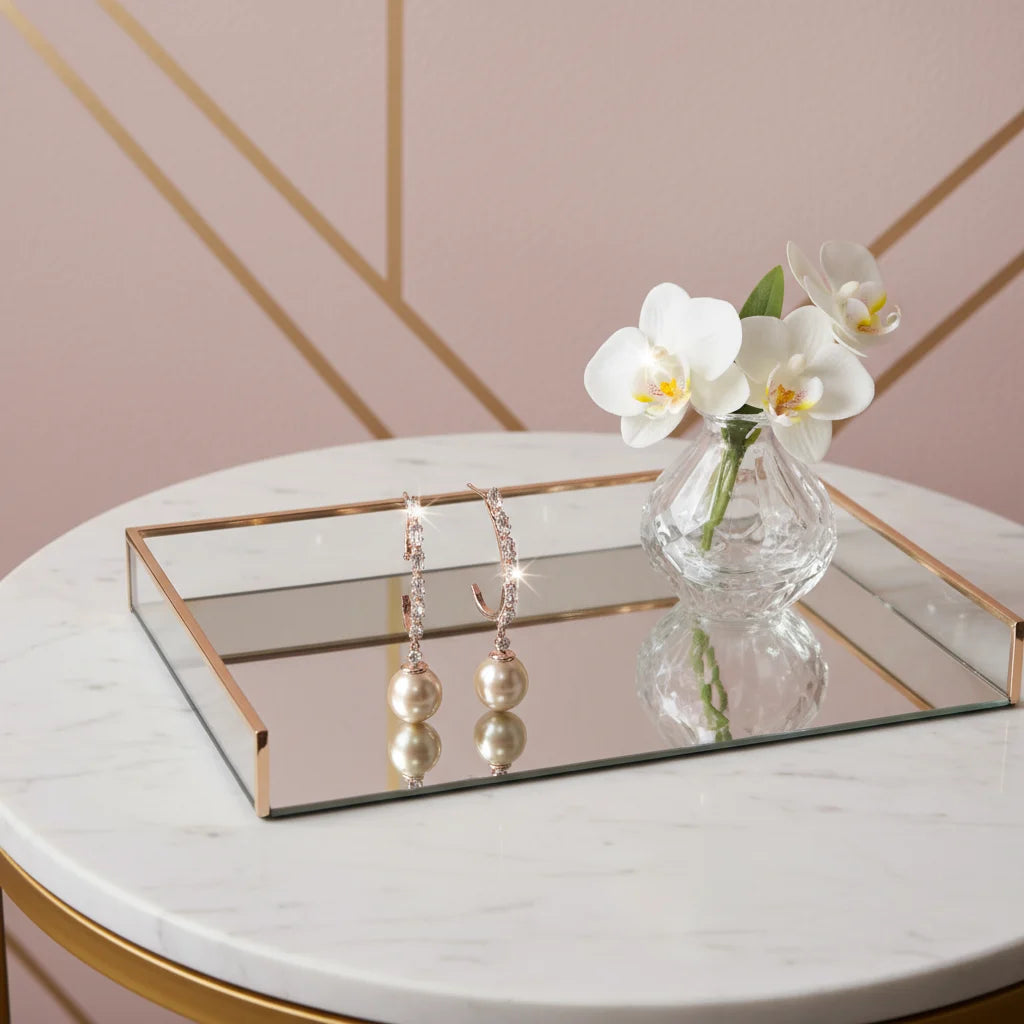 Rose Gold Pearl Drop Earrings for Women | Crystal Studded | Anti-Tarnish Stainless Steel Jewelry