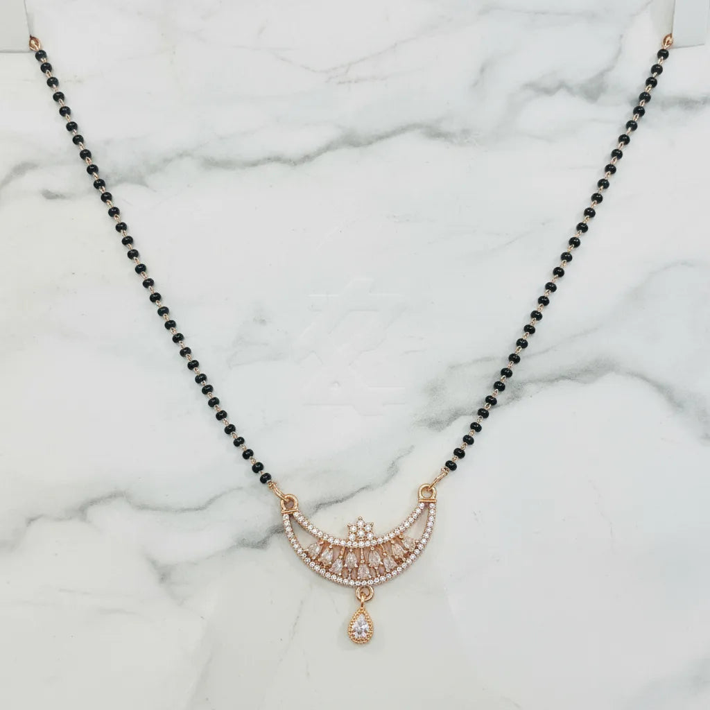 Elegant Rose Gold Mangalsutra for Women | CZ Stone Pendant | Anti-Tarnish Stainless Steel | Daily & Party Wear