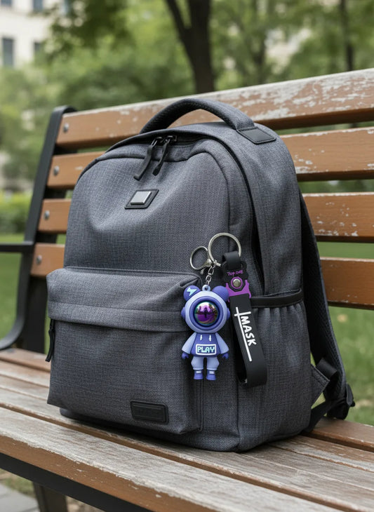 Trendy Astronaut Keychain Blue Color – Funky 3D Rubber Key Ring for Bikes, Bags & Gifts