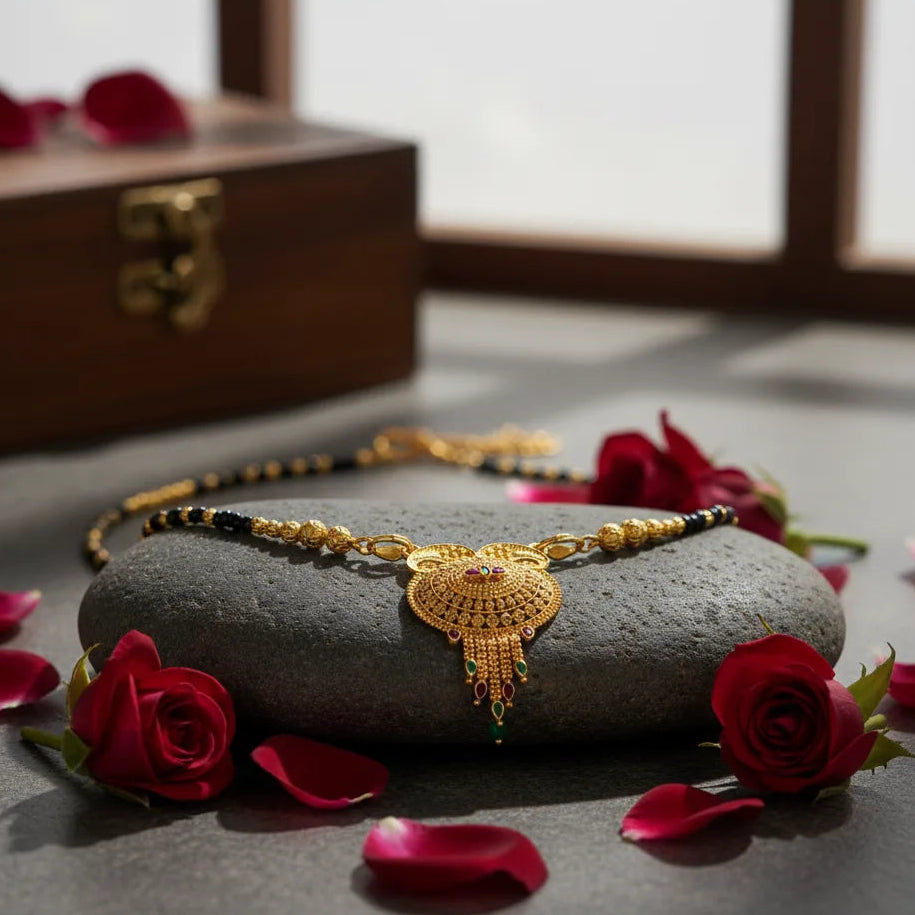 Gold Plated Traditional Mangalsutra Anti-Tarnish, Water Proof, Daily Wear