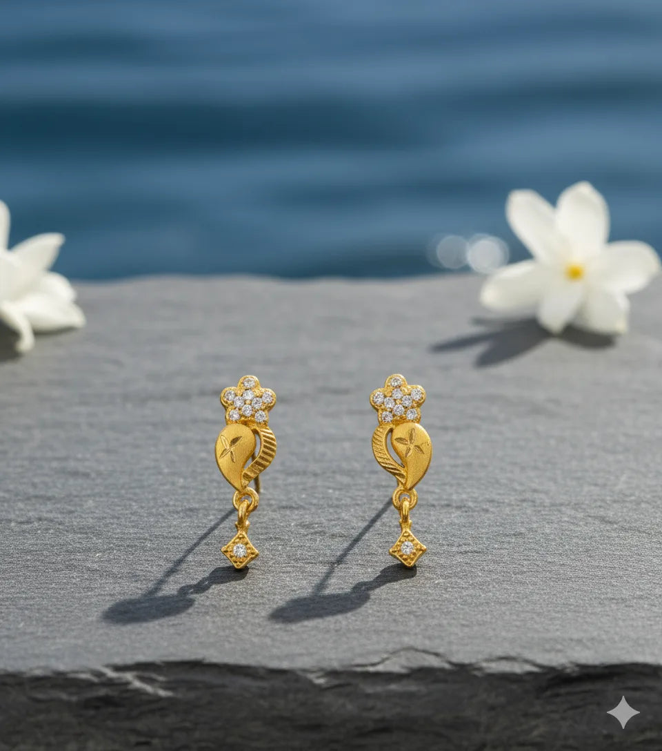 Gold Plated Mangalsutra Set for Women | Leaf & Floral Pendant Design | Anti-Tarnish Stainless Steel Jewelry