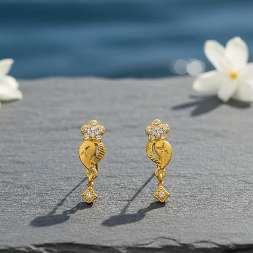 Gold Plated Mangalsutra with earrings Anti-Tarnish Water Proof Daily Wear