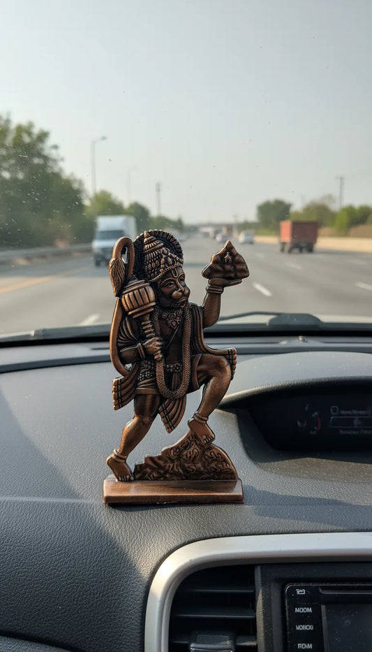 Premium Metal Hanuman Ji Car Dashboard Idol – Elegant & Devotional Decor