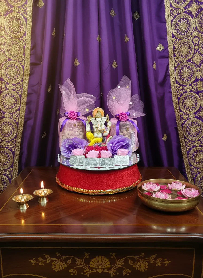 Elegant Anniversary Hamper with Lord Ganesha Idol