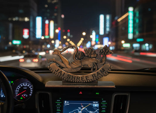 Elegant Metal Hanuman Ji Car Dashboard Idol – Jai Shree Ram Design