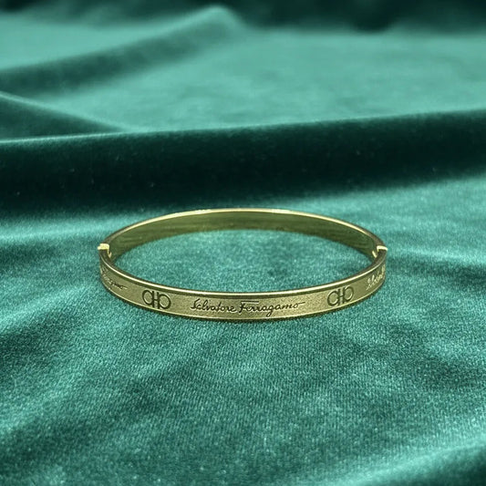 Gold Engraved Bangle Bracelet for Women | Sleek Design | Anti-Tarnish Stainless Steel Jewelry