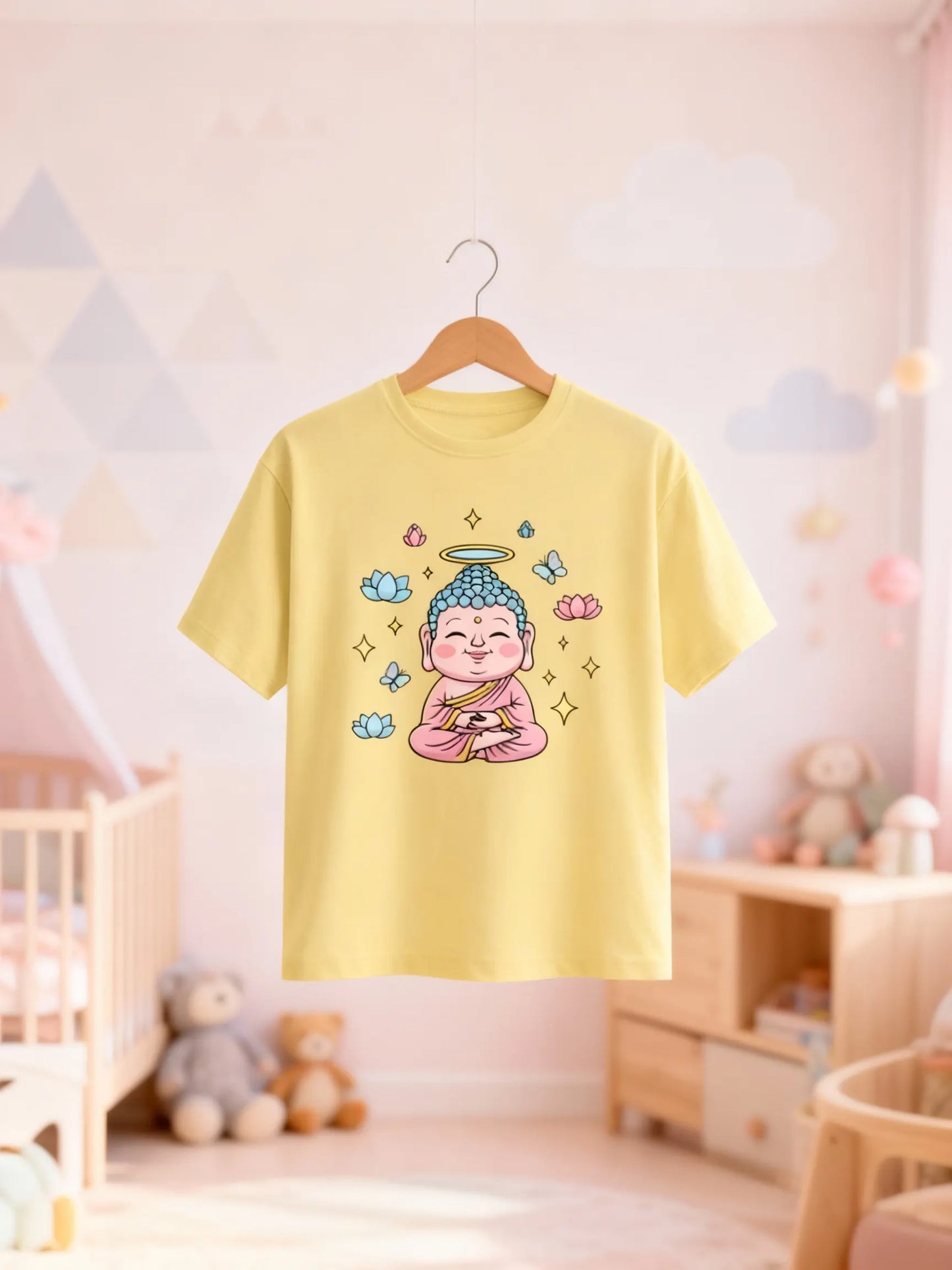 Trendy Women’s Buddha & Peace Graphic T-Shirt – Stylish Casual Wear Classic Crew T-Shirt