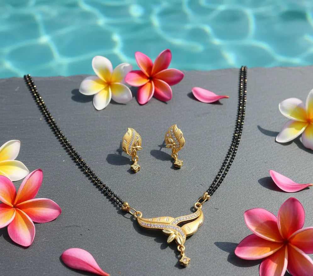 Gold Plated Mangalsutra Set Anti-Tarnish Daily wear Water Proof