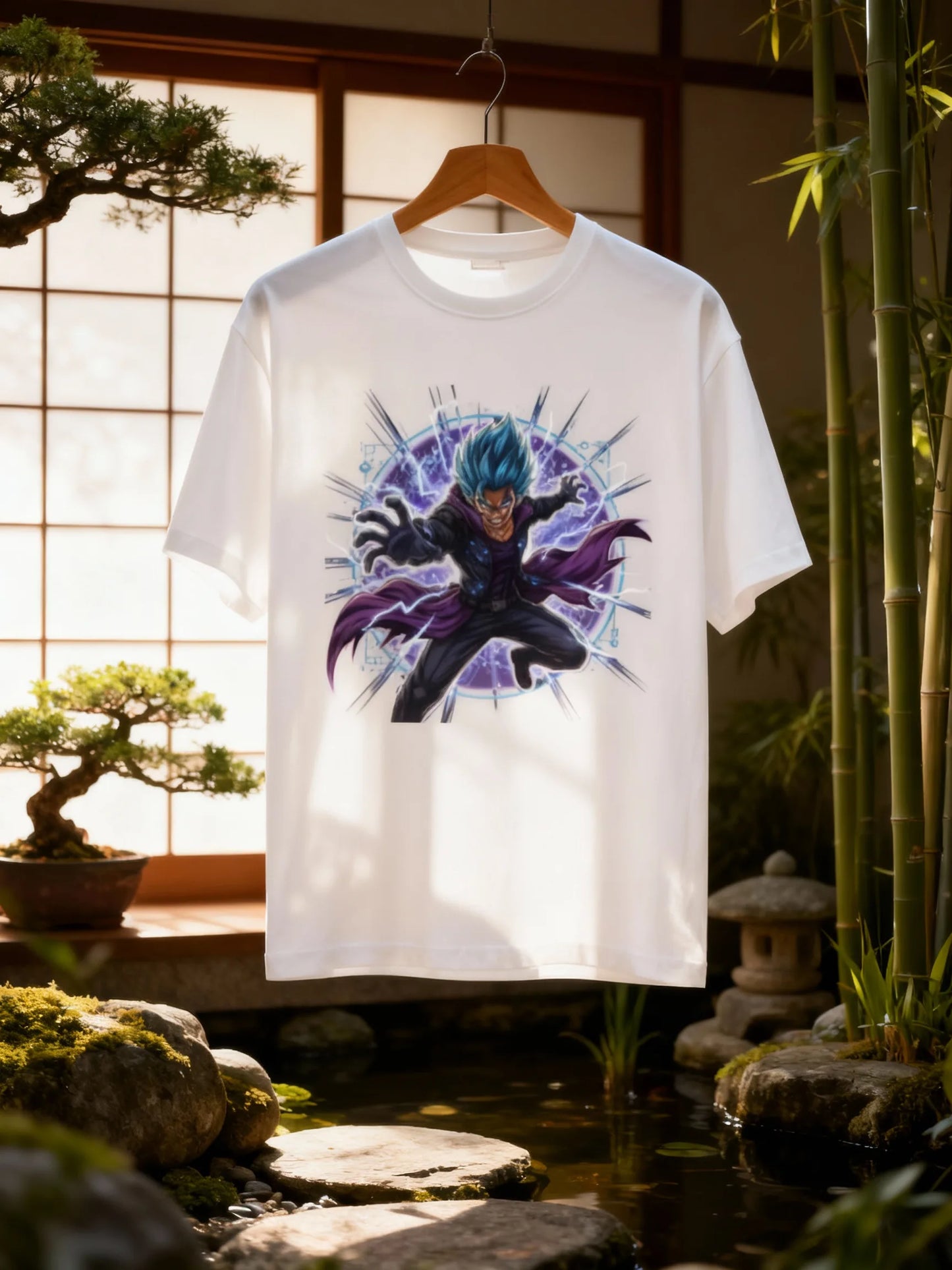 Anime Warrior Power Surge Men’s Graphic T-Shirt – Casual Streetwear Classic Crew T-Shirt