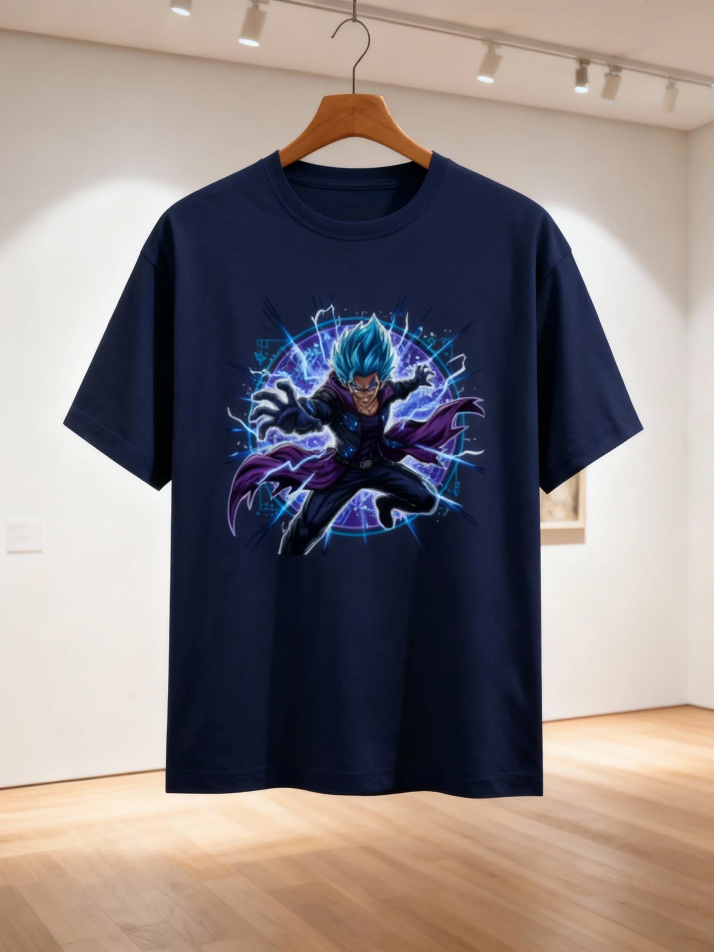 Anime Warrior Power Surge Men’s Graphic T-Shirt – Casual Streetwear Classic Crew T-Shirt