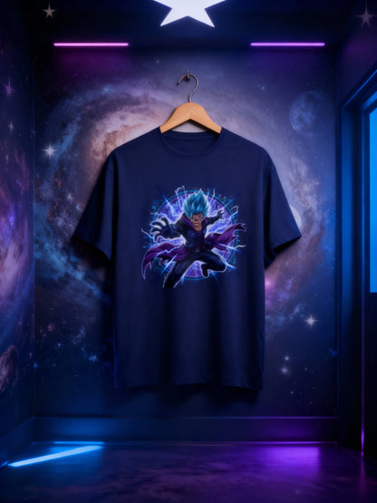 Anime Warrior Power Surge Men’s Graphic T-Shirt – Casual Streetwear Classic Crew T-Shirt