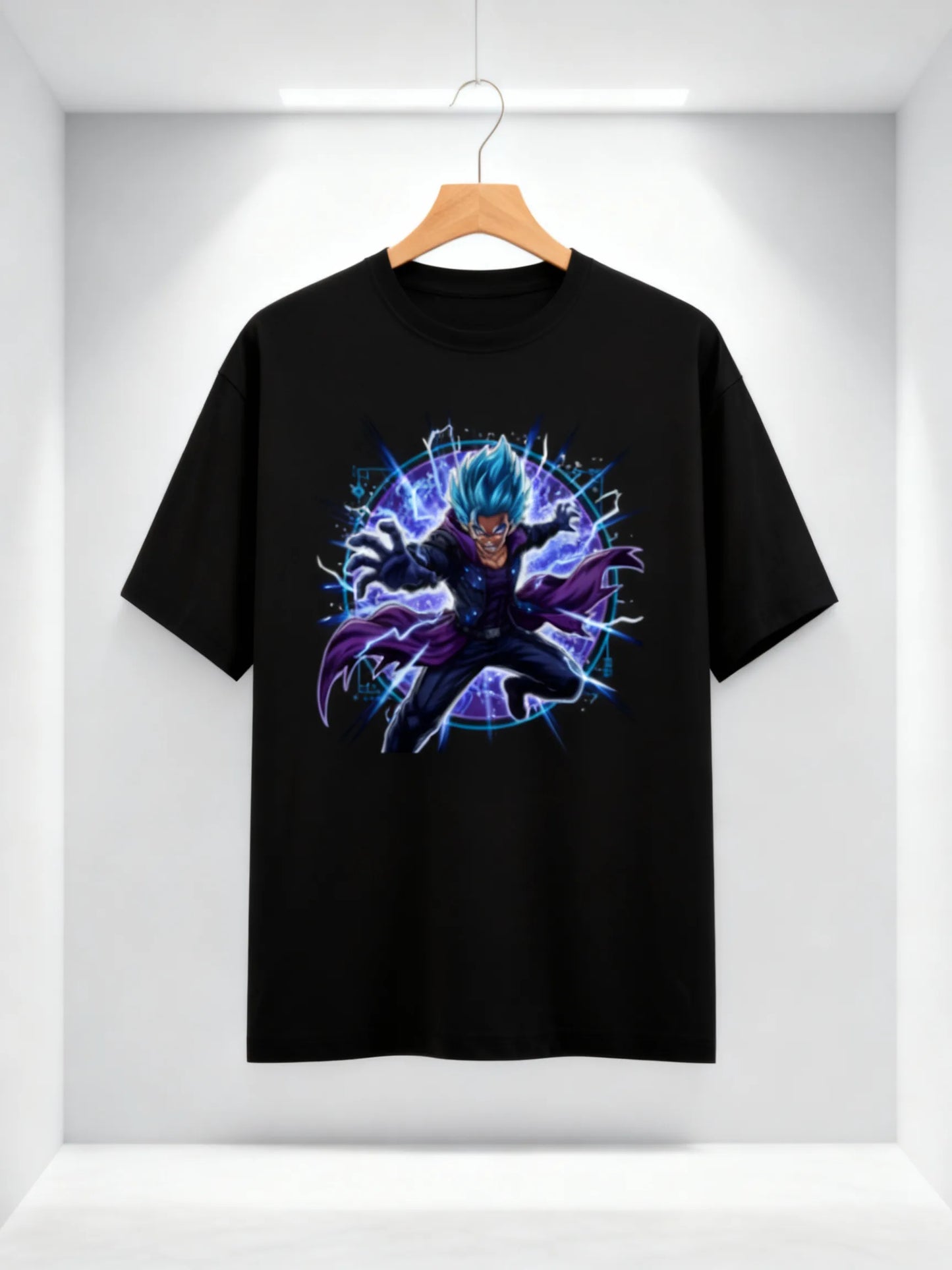 Anime Warrior Power Surge Men’s Graphic T-Shirt – Casual Streetwear Classic Crew T-Shirt