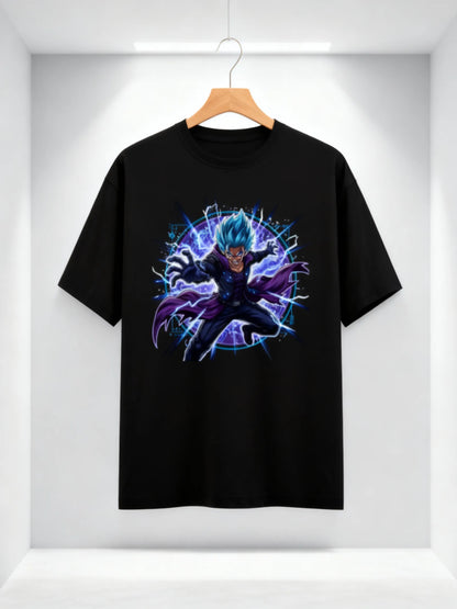 Anime Warrior Power Surge Men’s Graphic T-Shirt – Casual Streetwear Classic Crew T-Shirt