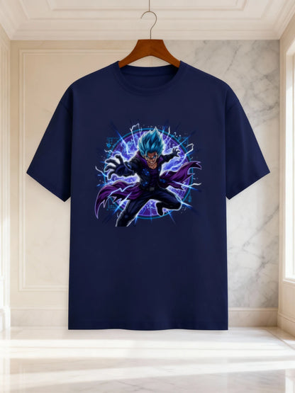Anime Warrior Power Surge Men’s Graphic T-Shirt – Casual Streetwear Classic Crew T-Shirt