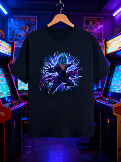Anime Warrior Power Surge Men’s Graphic T-Shirt – Casual Streetwear Classic Crew T-Shirt
