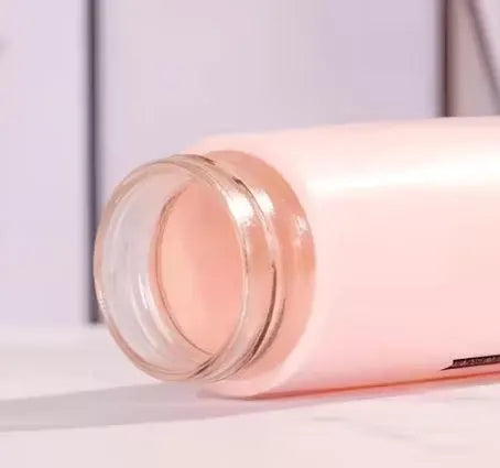 Premium Pink Glass Water Bottle – 400ml Leak-Proof, Modern Oval Design | Lightweight, Reusable & Portable Hydration Bottle