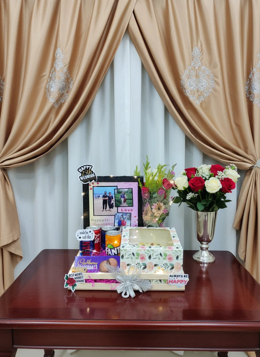 Luxury 25th Anniversary Gift Hamper with Cake