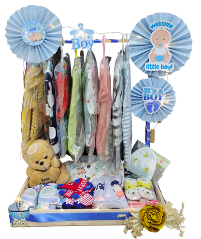 Luxury Baby Boy Shower Hamper – Newborn Essentials & Gift Set