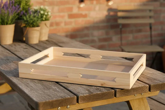 Rectangular Pine Wood Gift Hamper Basket – Eco-Friendly Wooden Tray