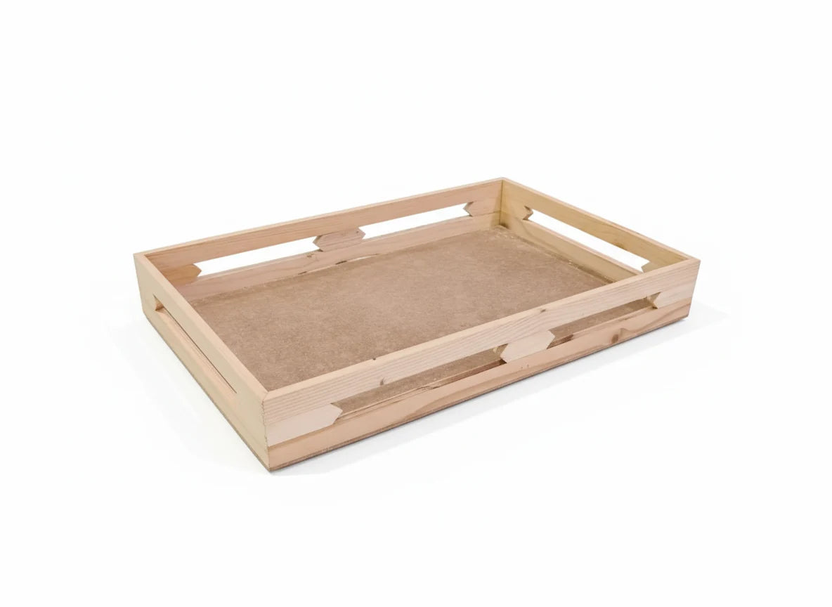 Rectangular Pine Wood Gift Hamper Basket – Eco-Friendly Wooden Tray