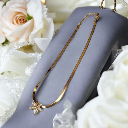 Gold Plated Floral Pendant Necklace for Women | Anti-Tarnish | Stainless Steel Jewellery