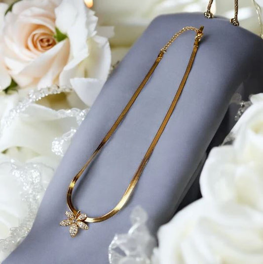 Gold Plated Floral Pendant Necklace for Women | Anti-Tarnish | Stainless Steel Jewellery