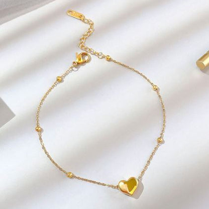 Gold Heart Charm Bracelet for Women | Minimal Design | Anti-Tarnish Stainless Steel Jewelry