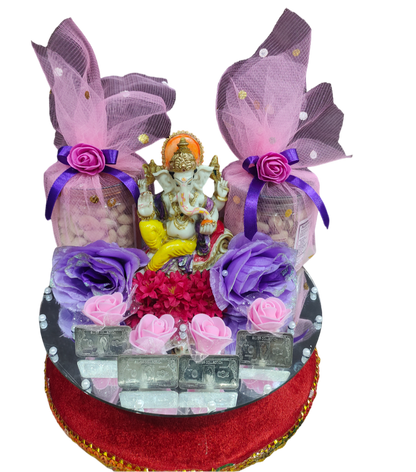 Elegant Anniversary Hamper with Lord Ganesha Idol