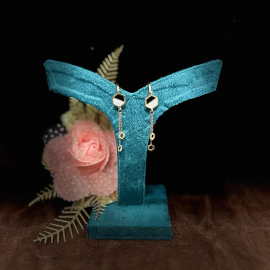 Gold Geometric Dangle Earrings for Women | Hexagon Design | Anti-Tarnish Stainless Steel Jewelry