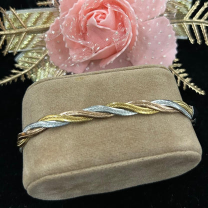 Rose Gold & Silver Twist Chain Bracelet for Women | Anti-Tarnish Stainless Steel Jewelry