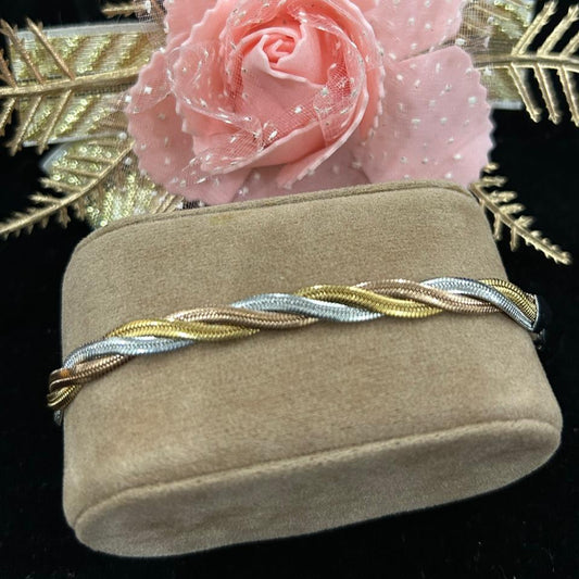Rose Gold & Silver Twist Chain Bracelet for Women | Anti-Tarnish Stainless Steel Jewelry