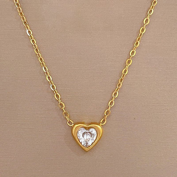 Gold Heart Pendant Set for Women | Minimal Design | Anti-Tarnish Stainless Steel Jewelry