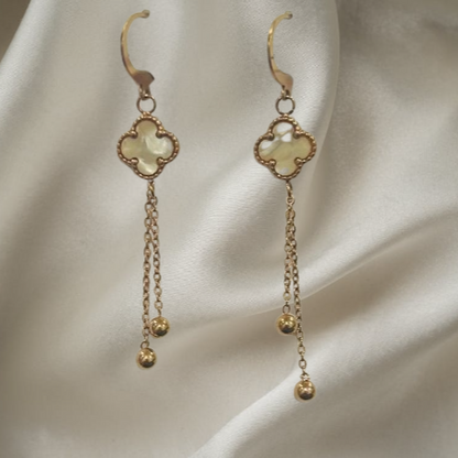 Rose Gold Clover Dangle Earrings for Women | Anti-Tarnish Stainless Steel Jewelry
