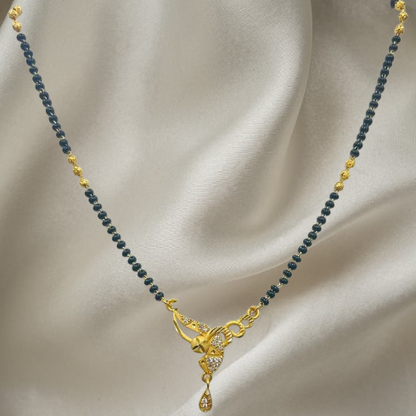 Elegant Daily Wear Gold-Plated Mangalsutra for Women | CZ Stone Pendant | Anti-Tarnish Stainless Steel