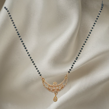 Elegant Rose Gold Mangalsutra for Women | CZ Stone Pendant | Anti-Tarnish Stainless Steel | Daily & Party Wear