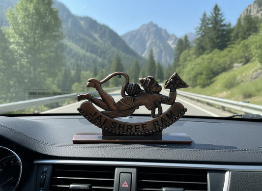 Jai Shree Ram Metal Car Dashboard Idol – Elegant Hanuman Ji Design