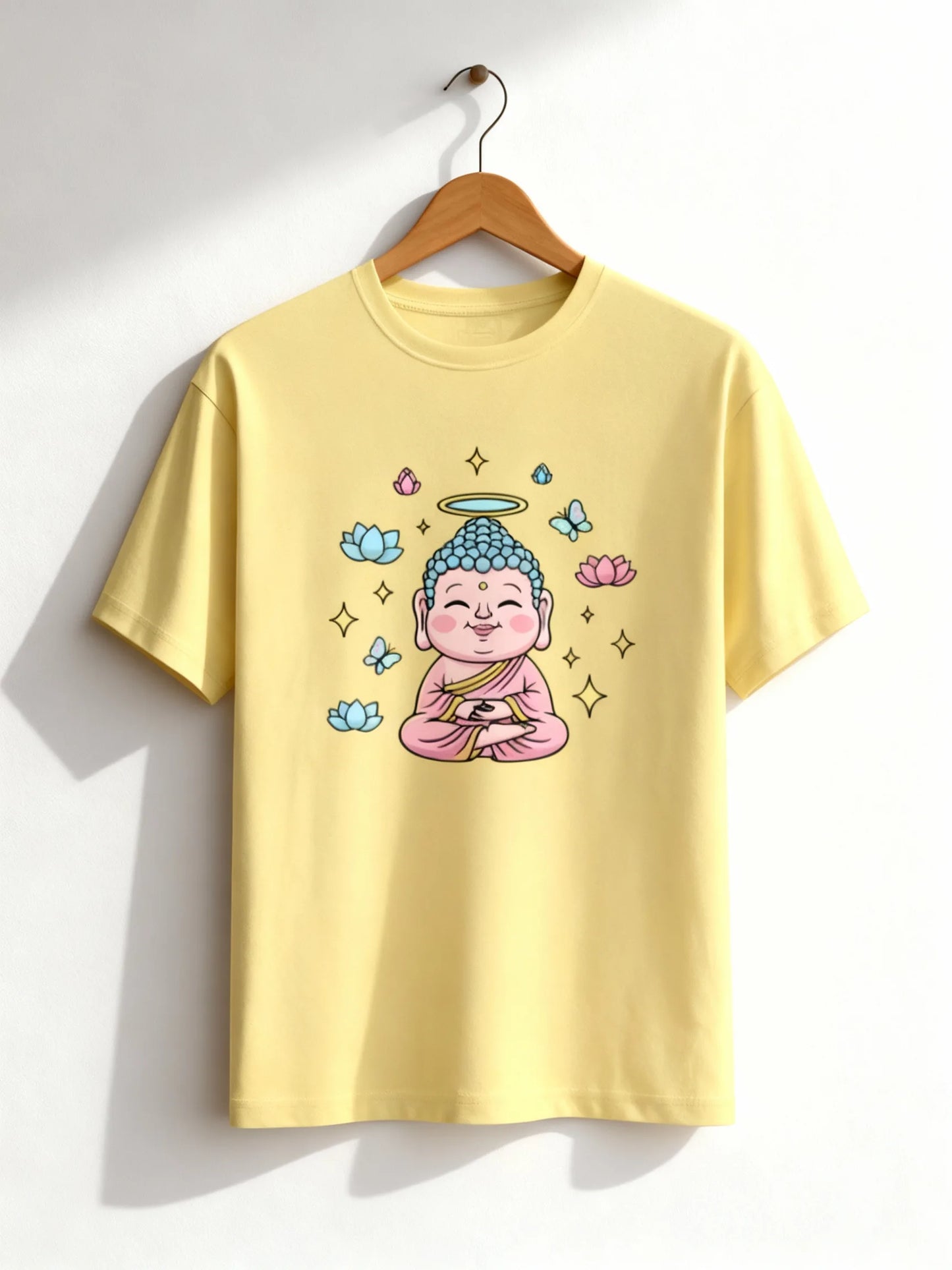 Trendy Women’s Buddha & Peace Graphic T-Shirt – Stylish Casual Wear Classic Crew T-Shirt