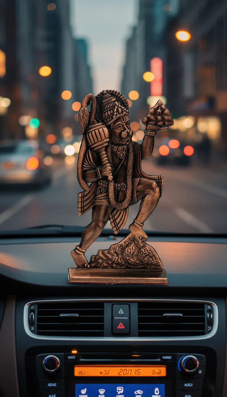 Premium Metal Hanuman Ji Car Dashboard Idol – Elegant & Devotional Decor
