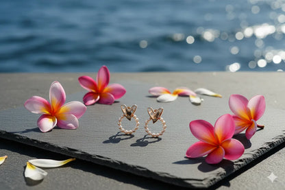 Rose Gold Heart & Pearl Hoop Earrings for Women | Anti-Tarnish Stainless Steel Jewelry