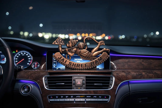 Elegant Metal Hanuman Ji Car Dashboard Idol – Jai Shree Ram Design
